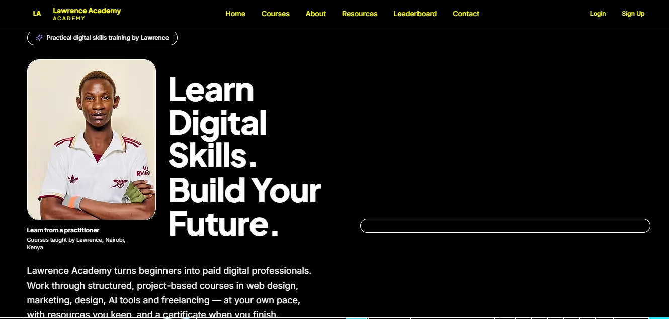 Lawrence Academy illustrative digital skills website homepage